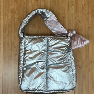 Cara Sport tote metallic silver NWOT